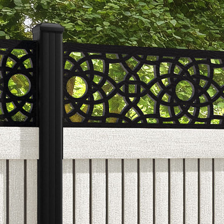 Virtis Ambar Fence Panel - Light Stone - with our aluminium posts