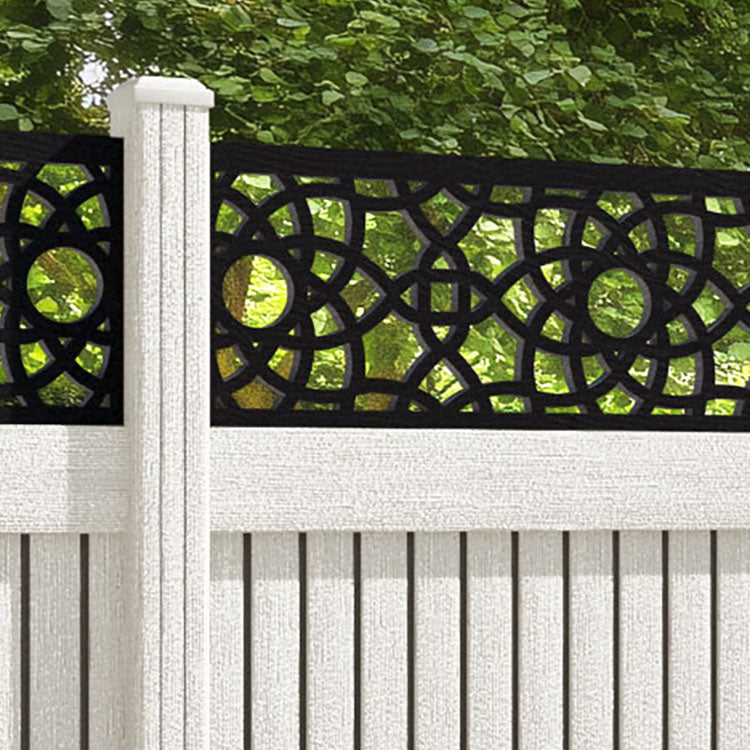 Virtis Ambar Fence Panel - Light Stone - with our composite posts