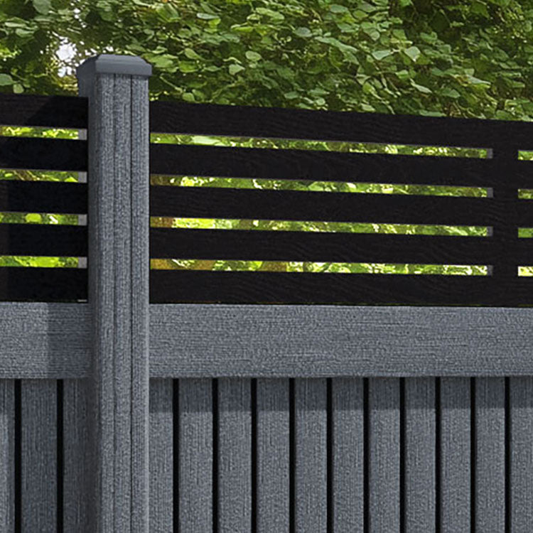Virtis Aspen Fence Panel - Anthracite - with our composite posts