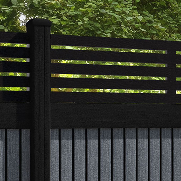 Virtis Aspen Fence Panel - Anthracite - with our aluminium posts