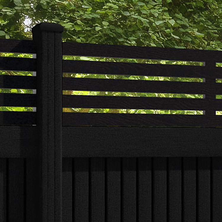 Virtis Aspen Fence Panel - Black - with our composite posts