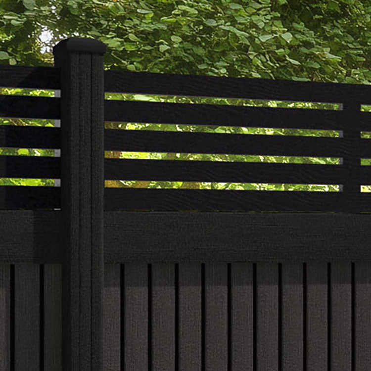 Virtis Aspen Fence Panel - Dark Oak - with our composite posts