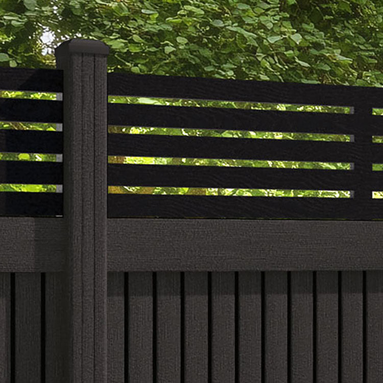 Virtis Aspen Fence Panel - Dark Oak - with our composite posts