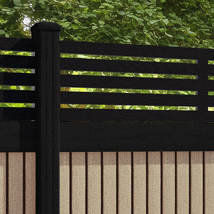 Virtis Aspen Fence Panel - Light Oak - with our composite posts