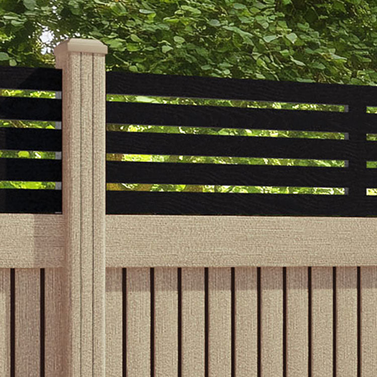 Virtis Aspen Fence Panel - Light Oak - with our composite posts