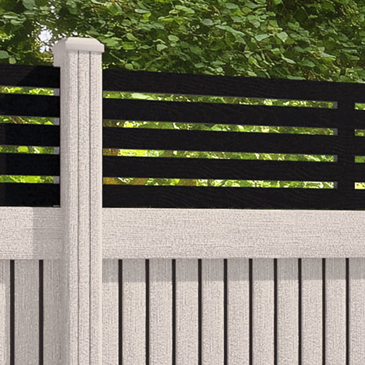 Virtis Aspen Fence Panel - Mid Stone - with our composite posts