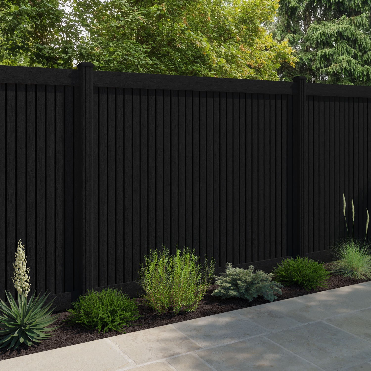 Virtis Fence Panel - Black - with our composite posts