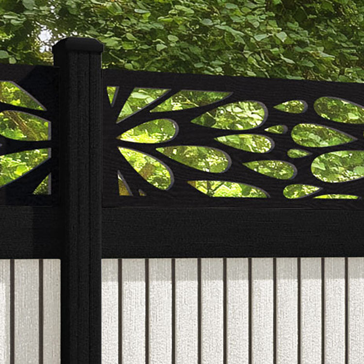 Virtis Blossom Fence Panel - Light Stone - with our composite posts
