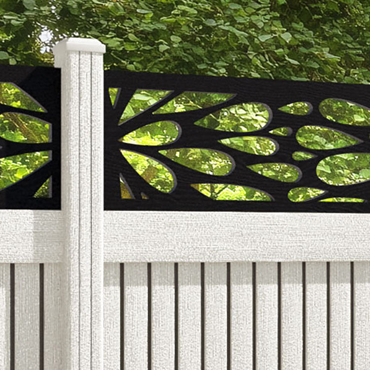 Virtis Blossom Fence Panel - Light Stone - with our composite posts