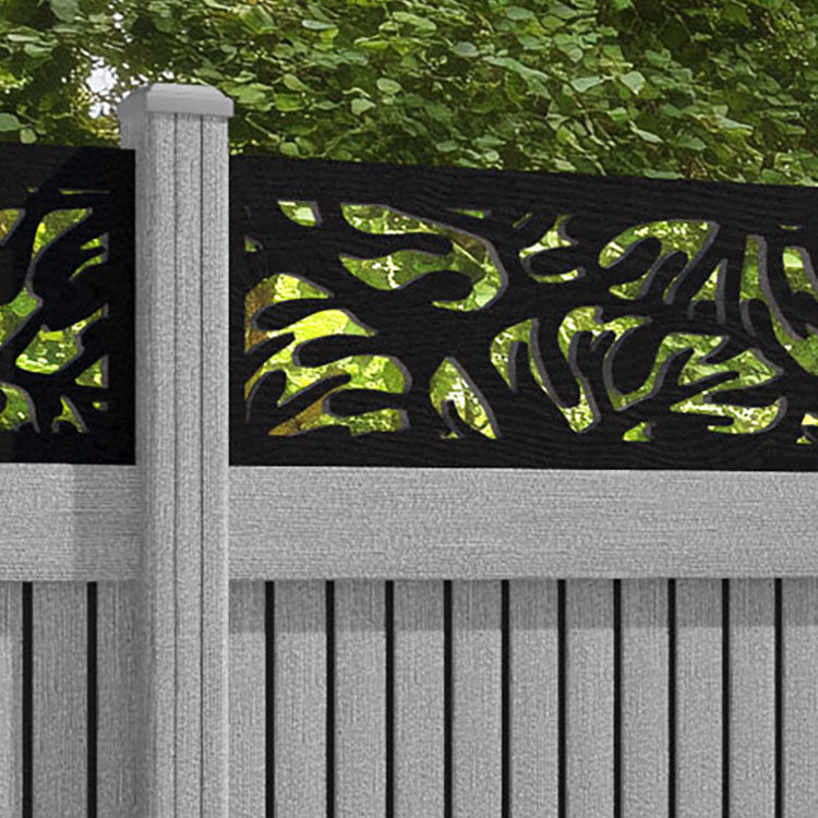 Virtis Botanic Fence Panel - Light Grey - with our composite posts