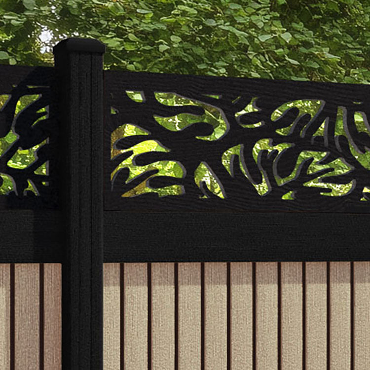Virtis Botanic Fence Panel - Light Oak - with our composite posts