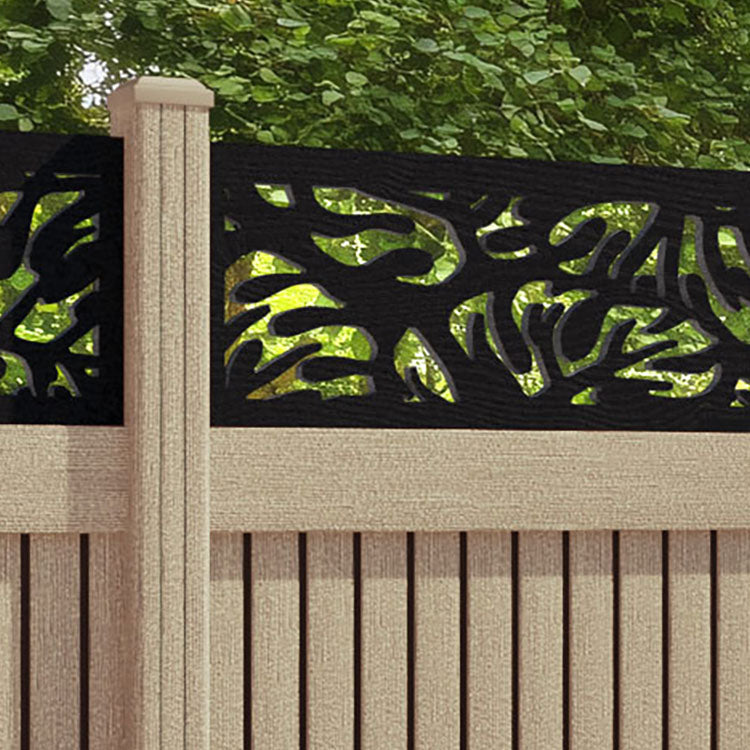 Virtis Botanic Fence Panel - Light Oak - with our composite posts