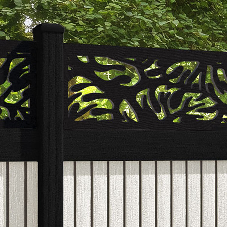 Virtis Botanic Fence Panel - Light Stone - with our composite posts