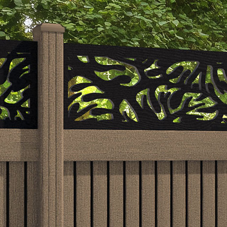 Virtis Botanic Fence Panel - Teak - with our composite posts