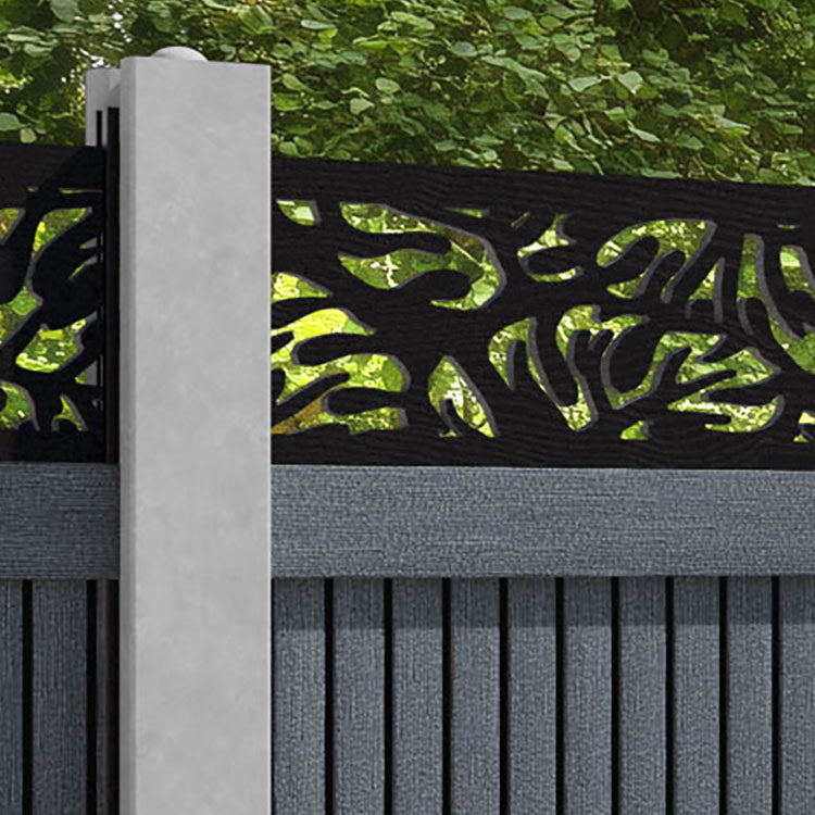 Virtis Botanic Fence Panel - Anthracite - for existing concrete posts