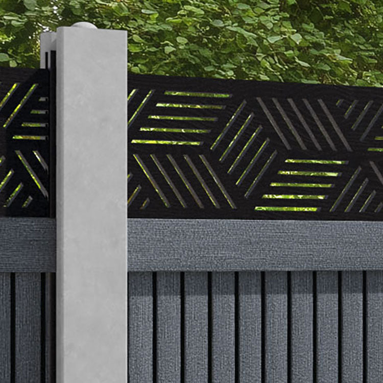 Virtis Cubed Fence Panel - Anthracite - for existing concrete posts