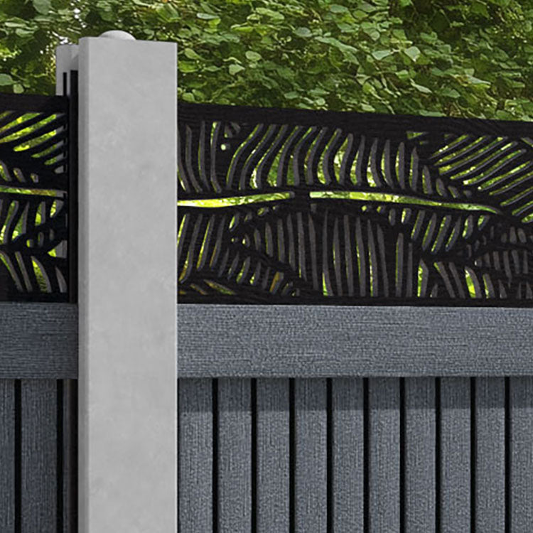 Virtis Feather Fence Panel - Anthracite - for existing concrete posts
