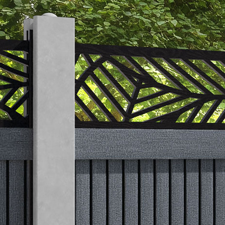 Virtis Habitat Fence Panel - Anthracite - for existing concrete posts
