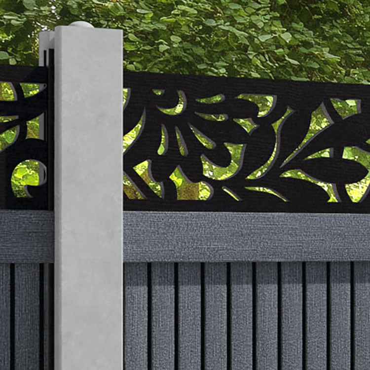 Virtis Heritage Fence Panel - Anthracite - for existing concrete posts
