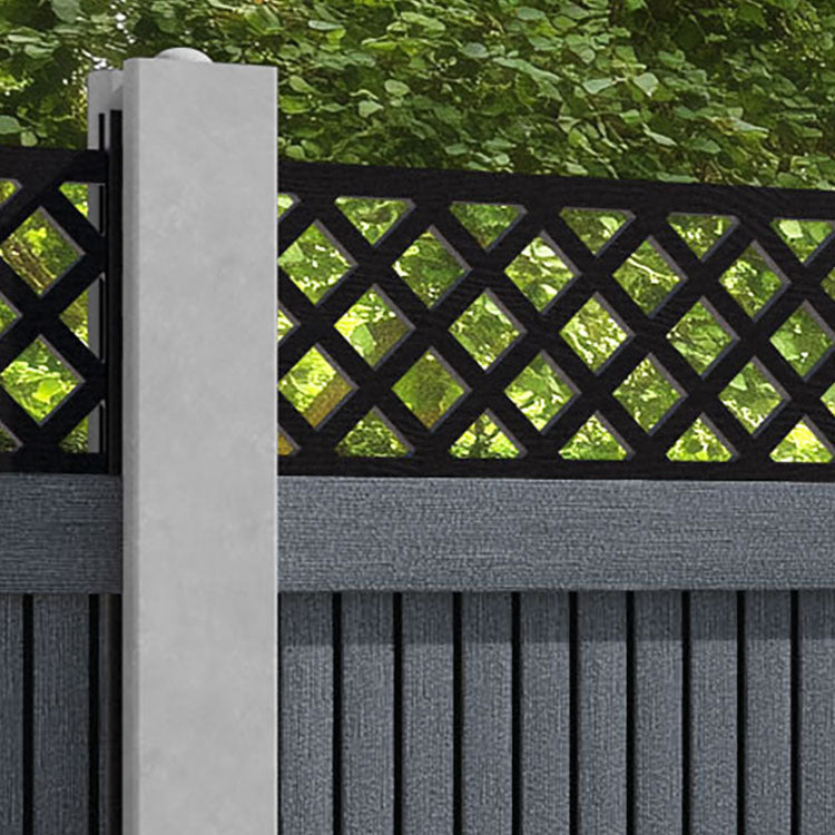 Virtis Hive Fence Panel - Anthracite - for existing concrete posts