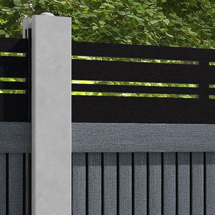 Virtis Linea Fence Panel - Anthracite - for existing concrete posts