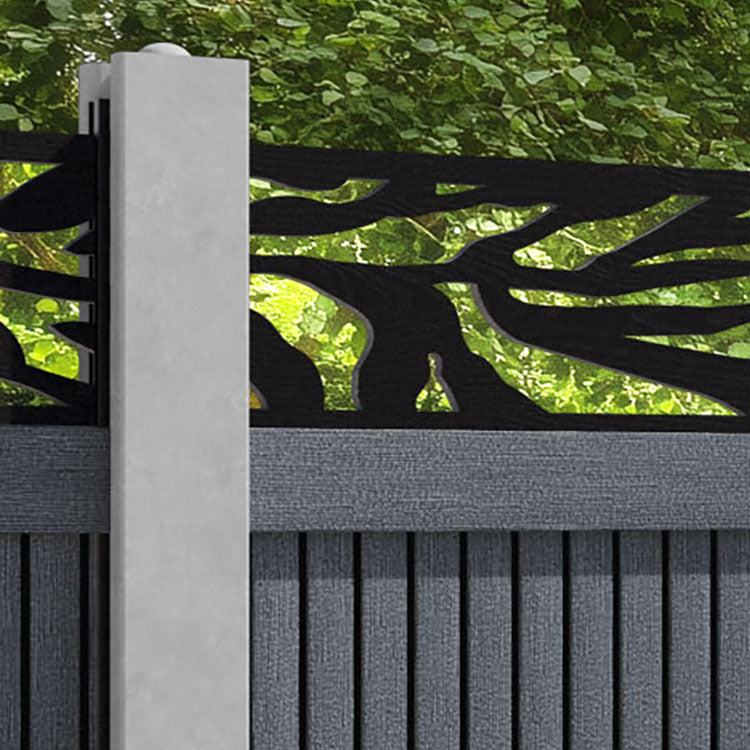 Virtis Malawi Fence Panel - Anthracite - for existing concrete posts