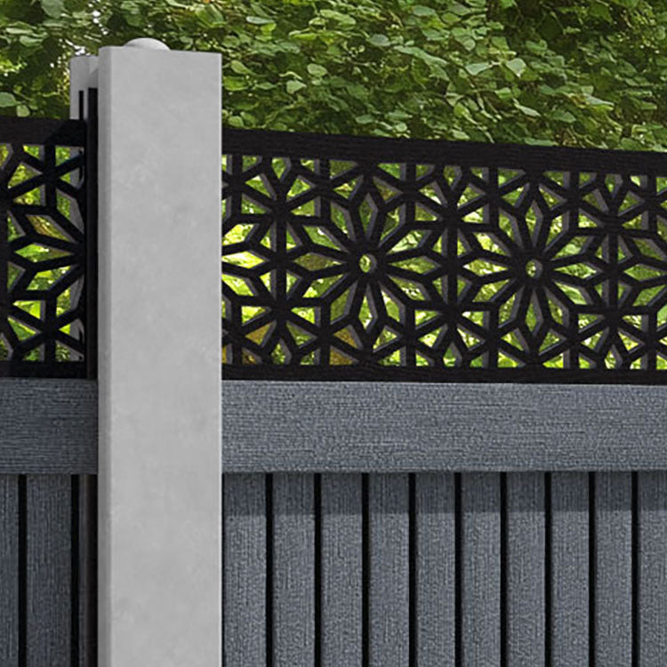 Virtis Narwa Fence Panel - Anthracite - for existing concrete posts