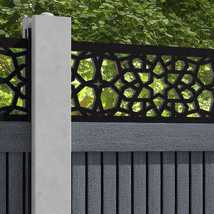 Virtis Nazira Fence Panel - Anthracite - for existing concrete posts