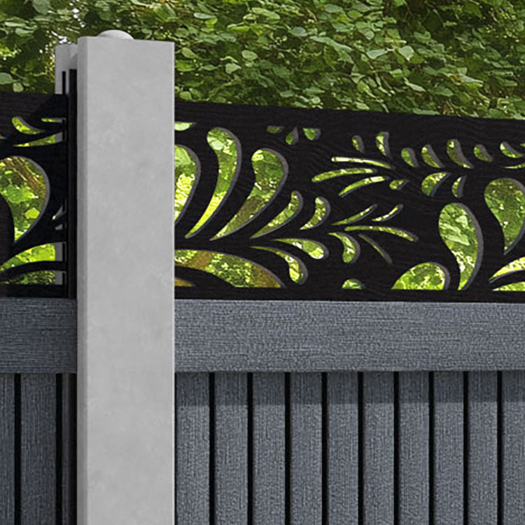 Virtis Petal Fence Panel - Anthracite - for existing concrete posts