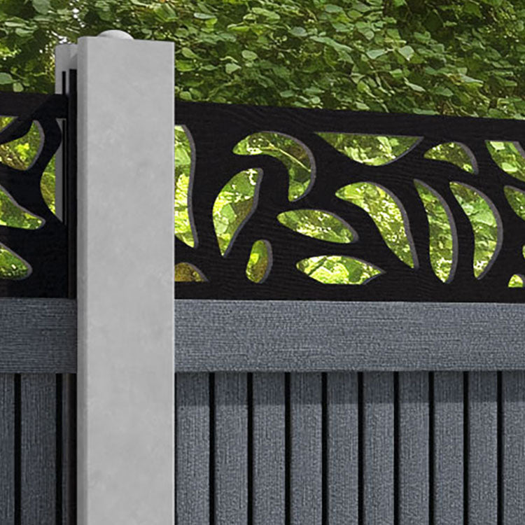 Virtis Plume Fence Panel - Anthracite - for existing concrete posts