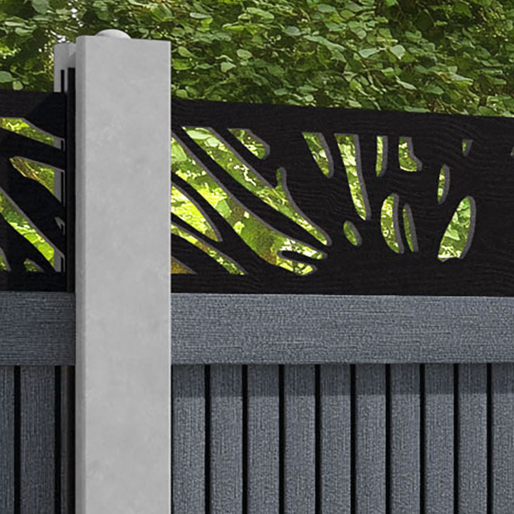 Virtis Poppy Fence Panel - Anthracite - for existing concrete posts