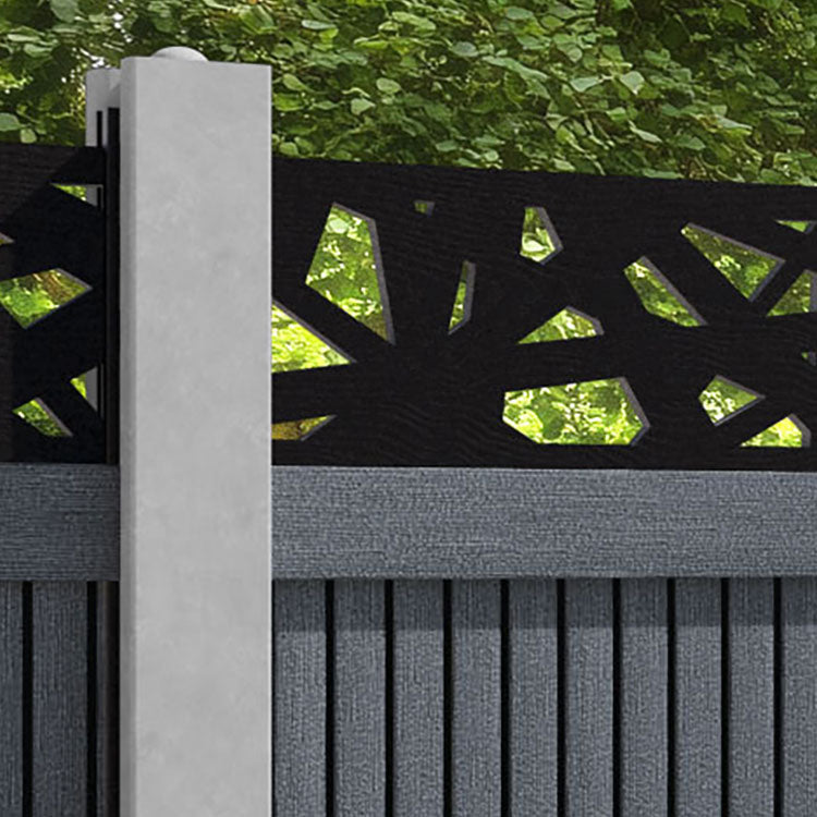Virtis Prism Fence Panel - Anthracite - for existing concrete posts
