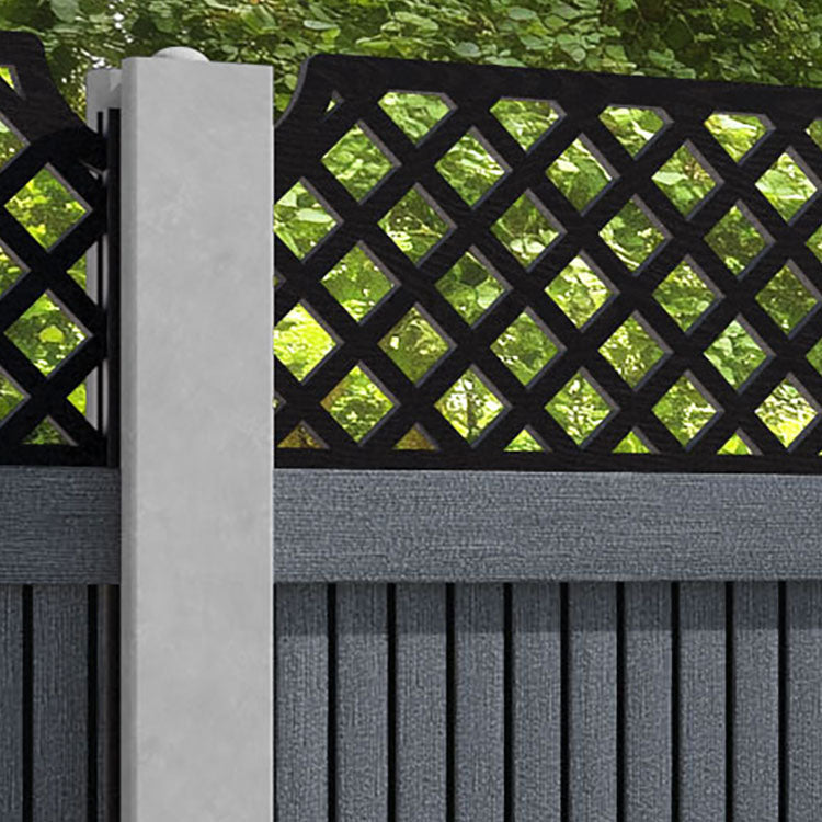 Virtis Regal Hive Fence Panel - Anthracite - for existing concrete posts