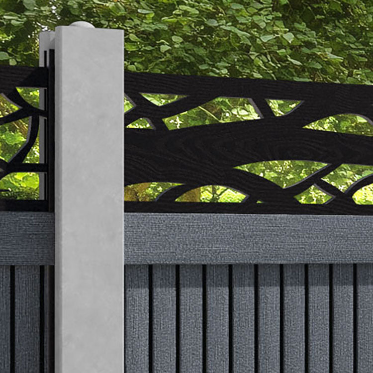 Virtis Twilight Fence Panel - Anthracite - for existing concrete posts