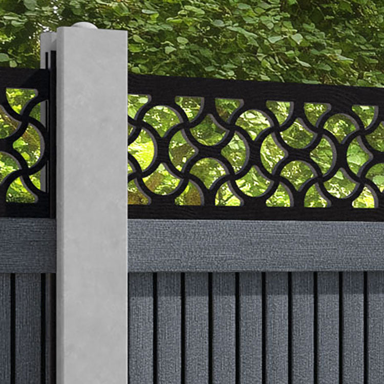 Virtis Vida Fence Panel - Anthracite - for existing concrete posts