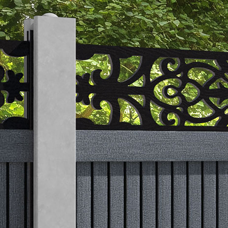 Virtis Windsor Fence Panel - Anthracite - for existing concrete posts