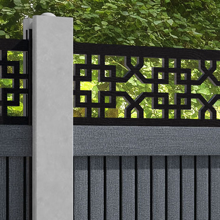 Virtis Zaria Fence Panel - Anthracite - for existing concrete posts