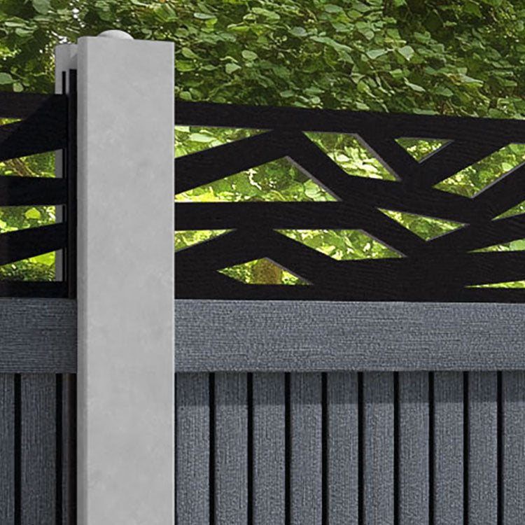 Virtis Zenith Fence Panel - Anthracite - for existing concrete posts