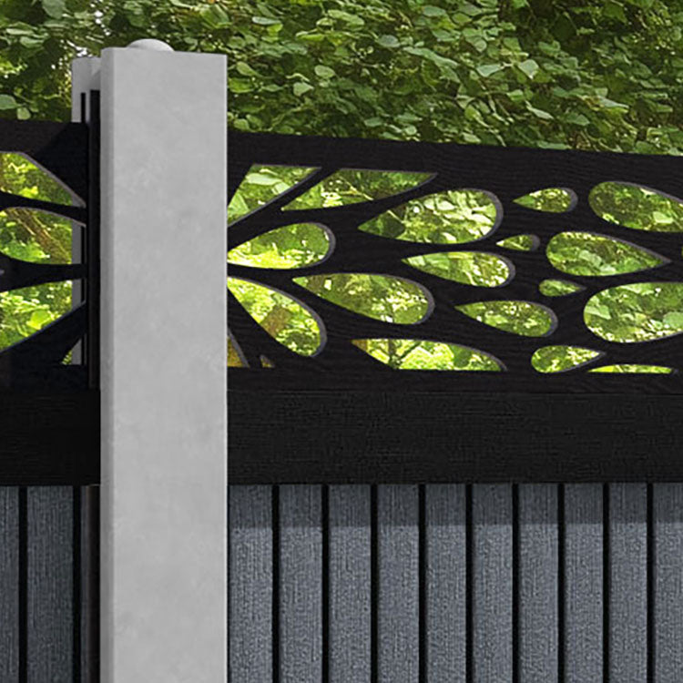 Virtis Blossom Fence Panel - Anthracite - for existing concrete posts