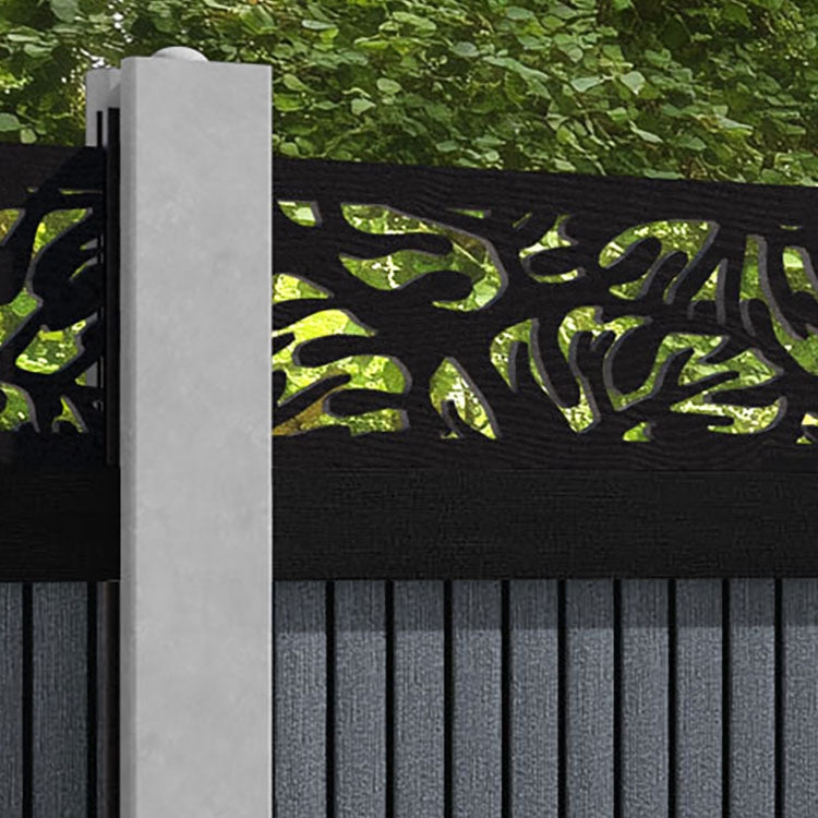 Virtis Botanic Fence Panel - Anthracite - for existing concrete posts