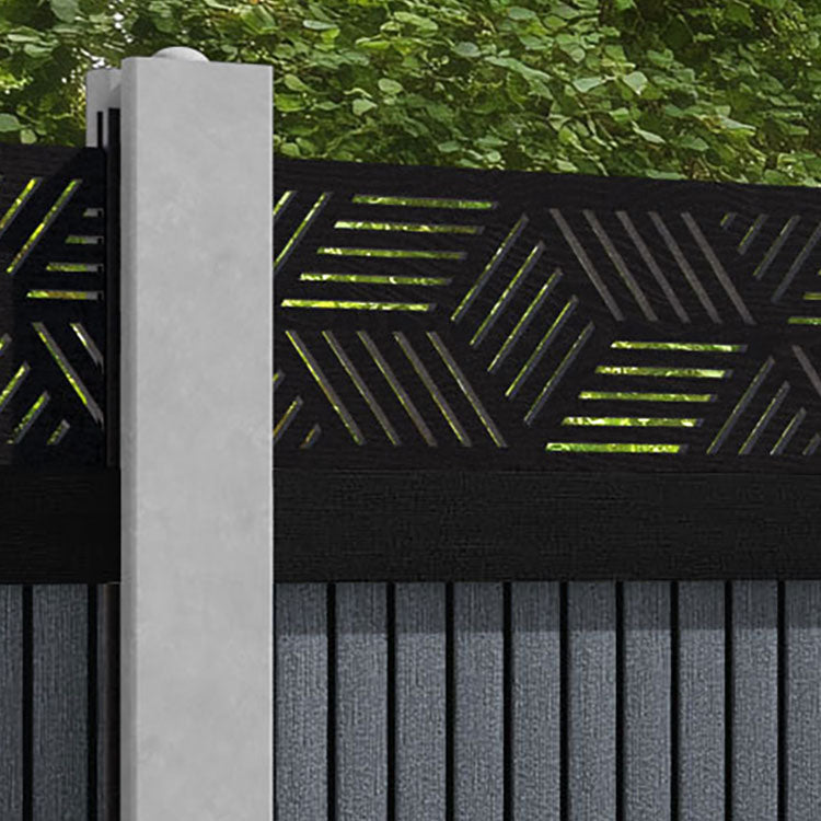 Virtis Cubed Fence Panel - Anthracite - for existing concrete posts