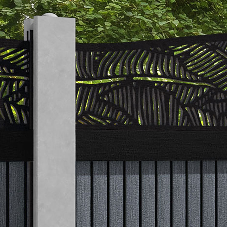 Virtis Feather Curved Top Fence Panel - Anthracite - for existing concrete posts