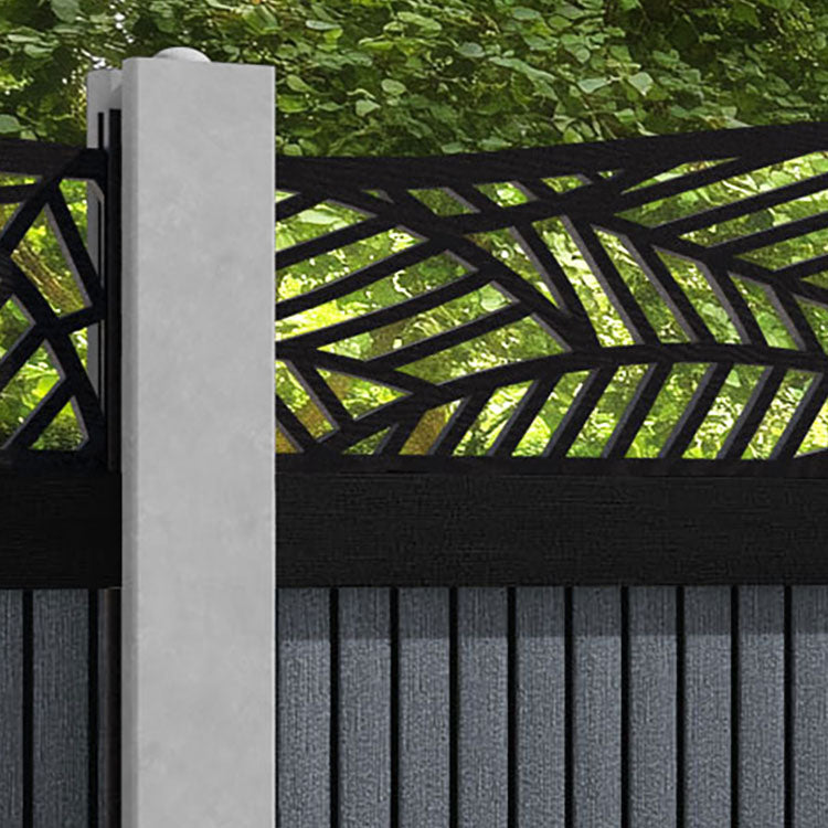 Virtis Habitat Curved Top Fence Panel - Anthracite - for existing concrete posts