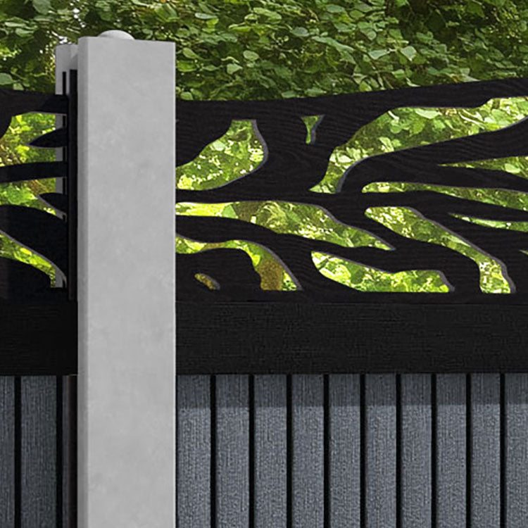 Virtis Malawi Curved Top Fence Panel - Anthracite - for existing concrete posts