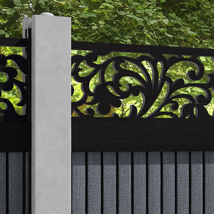 Virtis Eden Fence Panel - Anthracite - for existing concrete posts