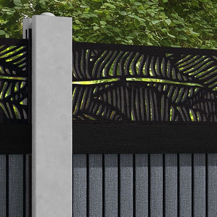 Virtis Feather Fence Panel - Anthracite - for existing concrete posts