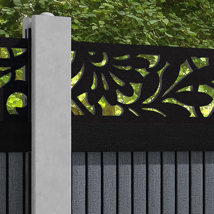 Virtis Heritage Fence Panel - Anthracite - for existing concrete posts
