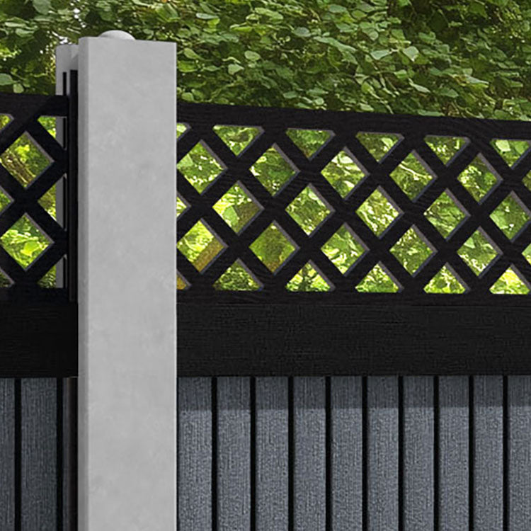 Virtis Hive Fence Panel - Anthracite - for existing concrete posts
