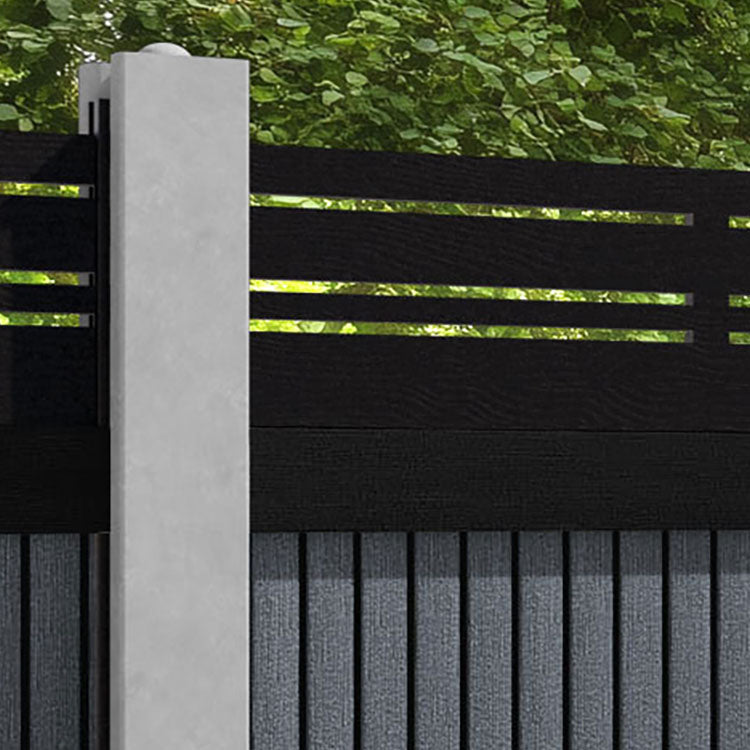 Virtis Linea Fence Panel - Anthracite - for existing concrete posts