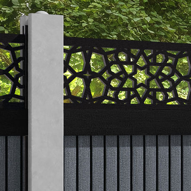Virtis Nazira Fence Panel - Anthracite - for existing concrete posts